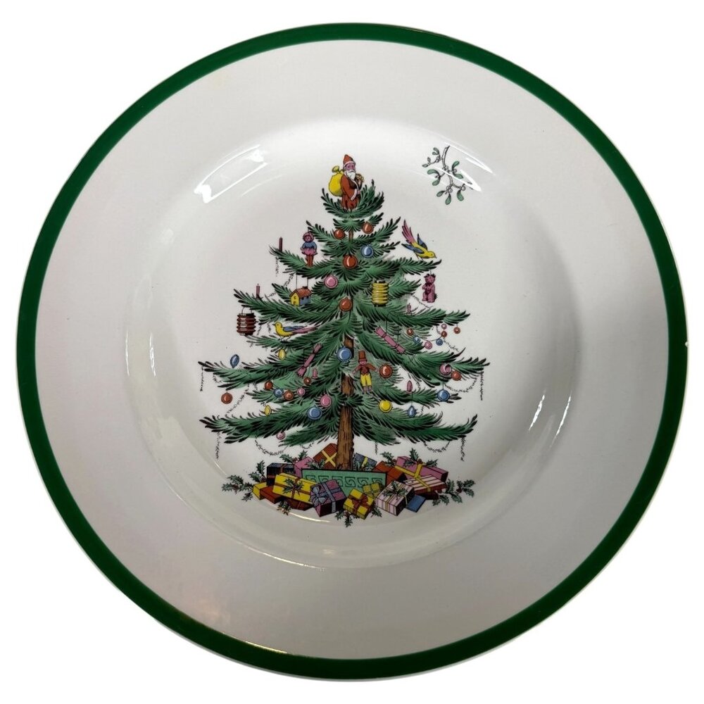 Vintage Spode Christmas Tree Dinner Plate 10.75” Made In‎ England S3324-Y Chip